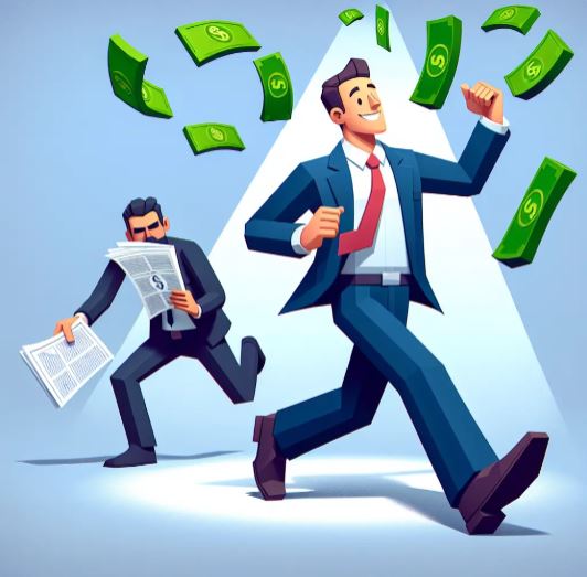 A pundit dancing for money